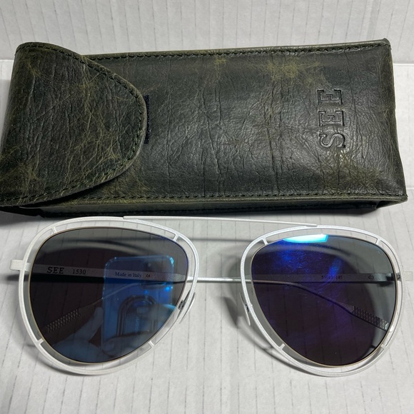 New SEE 1530 SUN, C3-Mt. WhiteC3-MT.WHITE / BLUE MIRROR $119 - Picture 2 of 6